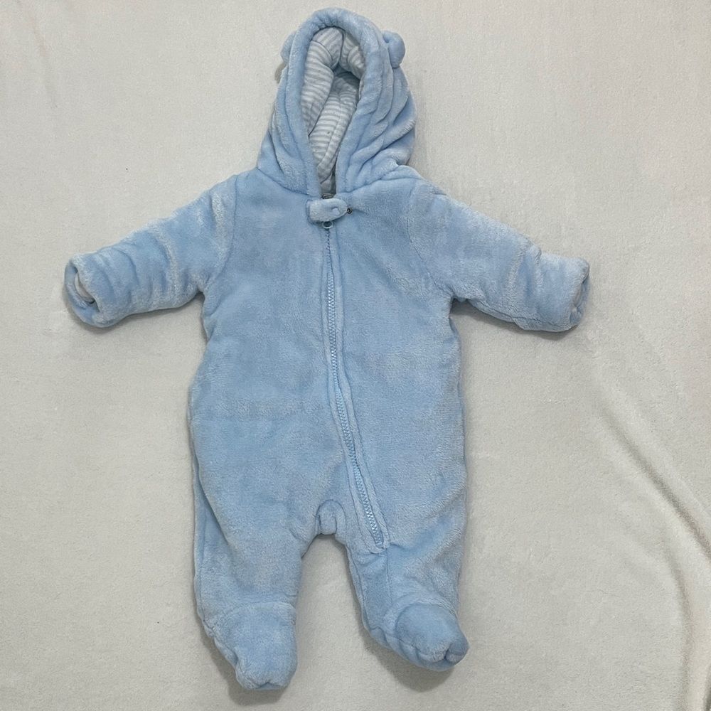 Wonder Nation Baby Boy Plush Snowsuit Bunting Size 0-3 Months